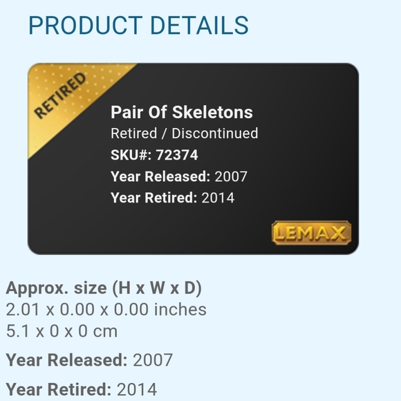 New Retired 2007 LEMAX Halloween Spooky Town "Pair of Skeletons" - Picture 2 of 5